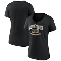 T-shirt à col en V noir Vegas Golden Knights pour femmes