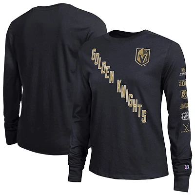 Women's Champion Black Vegas Golden Knights 2-Hit Long Sleeve T-Shirt