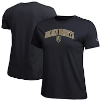 Women's Champion  Black Vegas Golden Knights Arch Mascot Logo T-Shirt