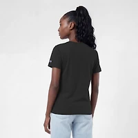 Women's Champion  Black Vegas Golden Knights Arch Mascot Logo T-Shirt