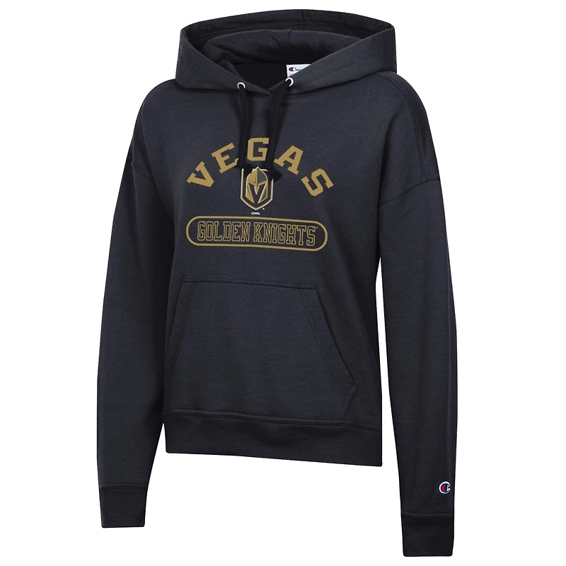 Women's Champion  Black Vegas Golden Knights Arched Pill Box Hoodie