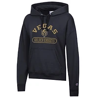 Women's Champion  Black Vegas Golden Knights Arched Pill Box Hoodie