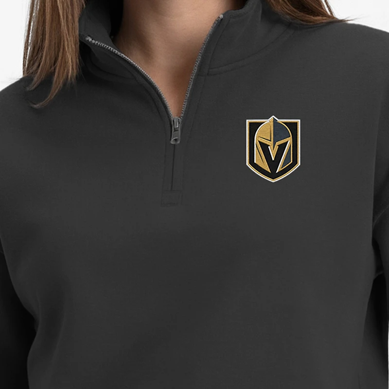 Sweat-shirt à col zippé Champion Black Vegas Golden Knights pour femme