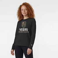 Women's Champion  Black Vegas Golden Knights Wordmark Lockup Long Sleeve T-Shirt