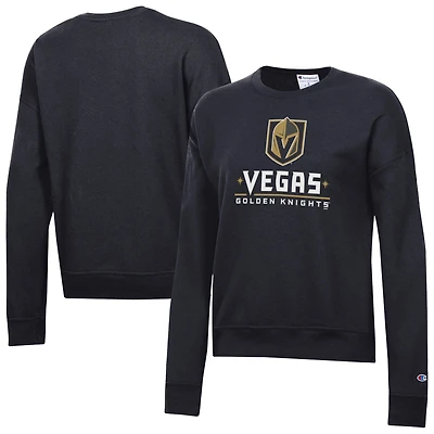 Women's Champion  Black Vegas Golden Knights Wordmark Lockup Powerblend Sweatshirt