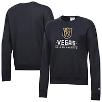 Women's Champion  Black Vegas Golden Knights Wordmark Lockup Powerblend Sweatshirt