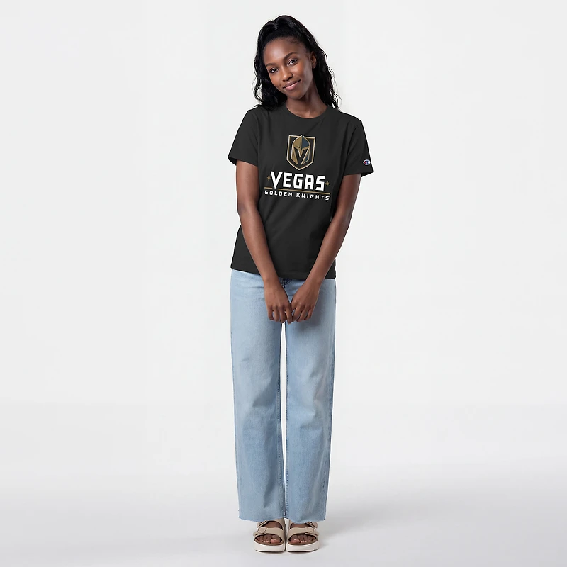 Women's Champion Black Vegas Golden Knights Wordmark Lockup T-Shirt