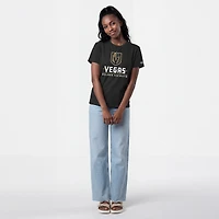 Women's Champion  Black Vegas Golden Knights Wordmark Lockup T-Shirt