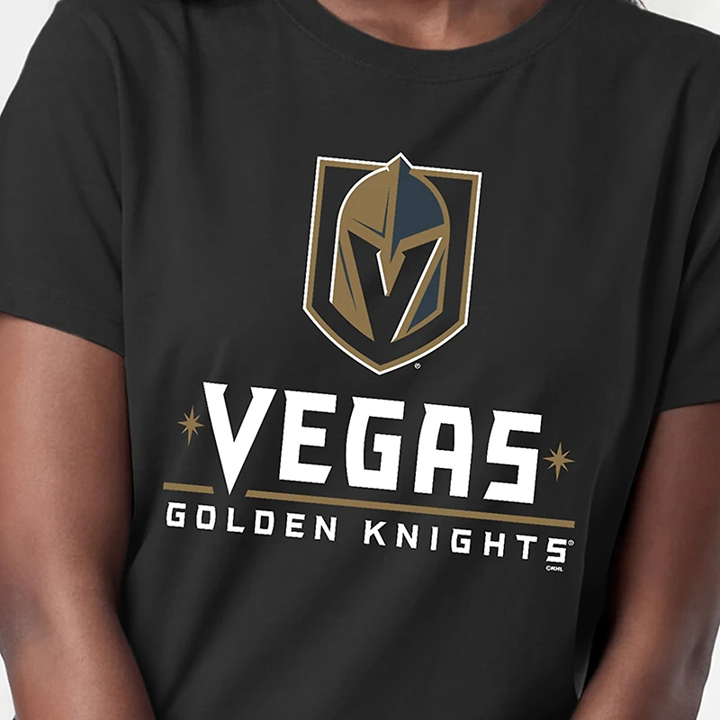 Women's Champion Black Vegas Golden Knights Wordmark Lockup T-Shirt