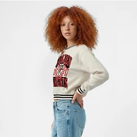 Sweat-shirt à col rond Champion Cream Vegas Golden Knights Bold Laurels pour femme, en fil tissé inversé.