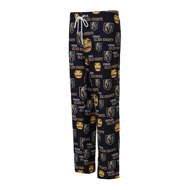 Pantalon en tricot à imprimé intégral Vegas Golden Knights Zest pour femme de Concepts Sport Black