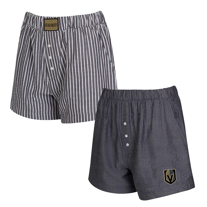 Ensemble de deux boxers gris Vegas Golden Knights pour femme Concepts Sport