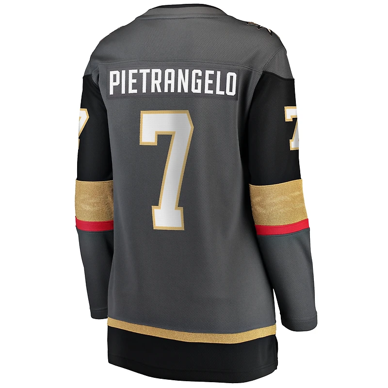 Fanatiques féminines de marque Alex Pietrangelo Gris Vegas Golden Knights Domicile - Maillot joueur Breakaway