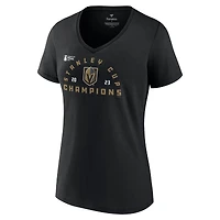 Fanatics pour femmes Black Vegas Golden Knights 2023 Stanley Cup Champions Jersey Roster T-shirt à col en V