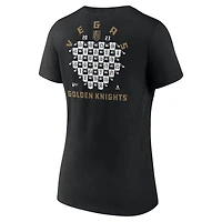 Fanatics pour femmes Black Vegas Golden Knights 2023 Stanley Cup Champions Jersey Roster T-shirt à col en V