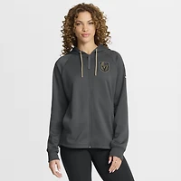 Women's Fanatics Black Vegas Golden Knights Authentic Pro Rink Raglan Full-Zip Hoodie
