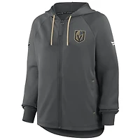 Sweat à capuche zippé intégral Authentic Pro Rink Fanatics Black Vegas Golden Knights pour femme