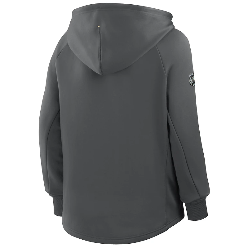 Women's Fanatics Black Vegas Golden Knights Authentic Pro Rink Raglan Full-Zip Hoodie