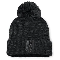 Women's Fanatics Black Vegas Golden Knights Authentic Pro Road Cuffed Knit Hat with Pom