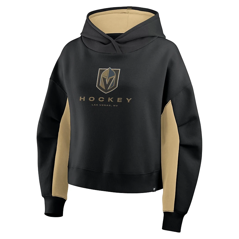 Women's Fanatics Black Vegas Golden Knights Back Check Boxy Hoodie