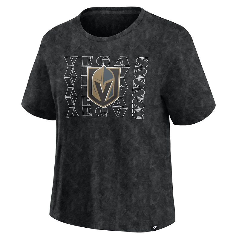 T-shirt délavé noir Vegas Golden Knights Fanatics pour femme