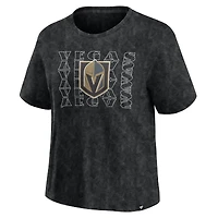 T-shirt délavé noir Vegas Golden Knights Fanatics pour femme