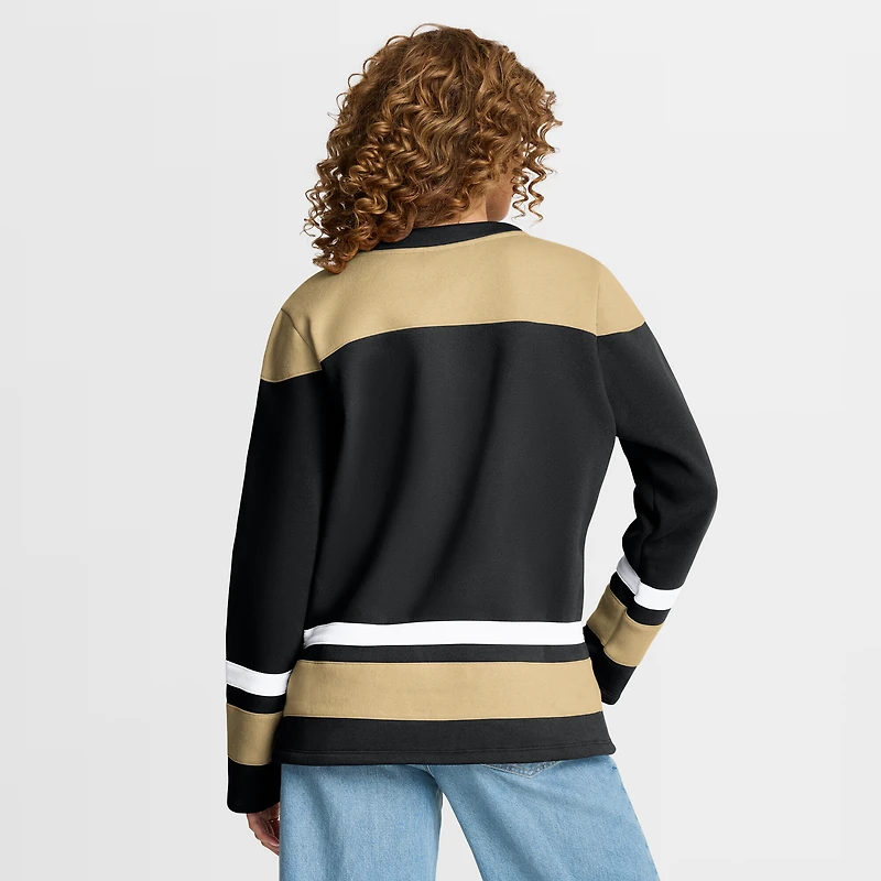 Sweat-shirt à lacets manches longues Icing Fanatics Black Vegas Golden Knights pour femme