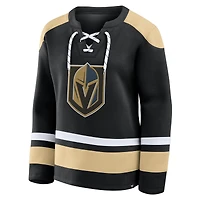 Sweat-shirt à lacets manches longues Icing Fanatics Black Vegas Golden Knights pour femme