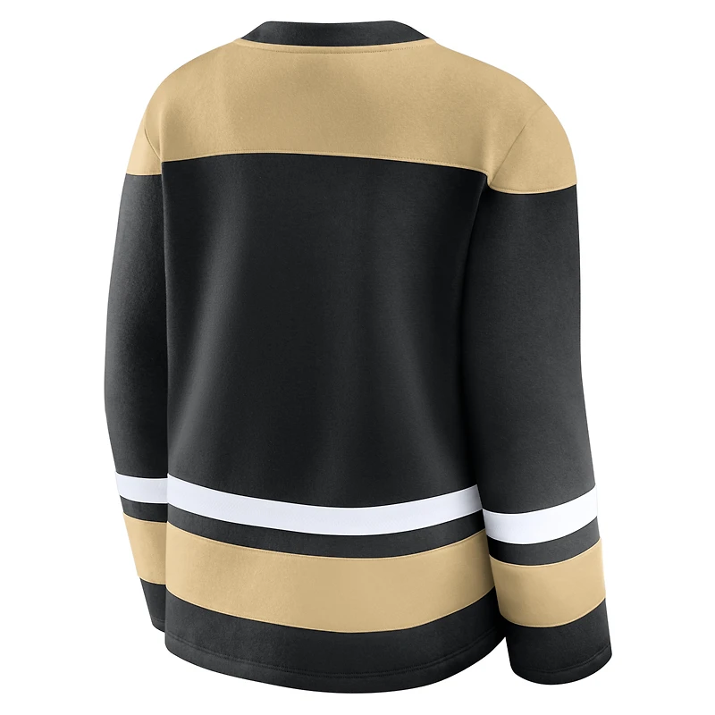 Sweat-shirt à lacets manches longues Icing Fanatics Black Vegas Golden Knights pour femme