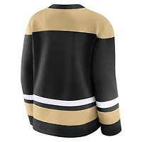 Sweat-shirt à lacets manches longues Icing Fanatics Black Vegas Golden Knights pour femme