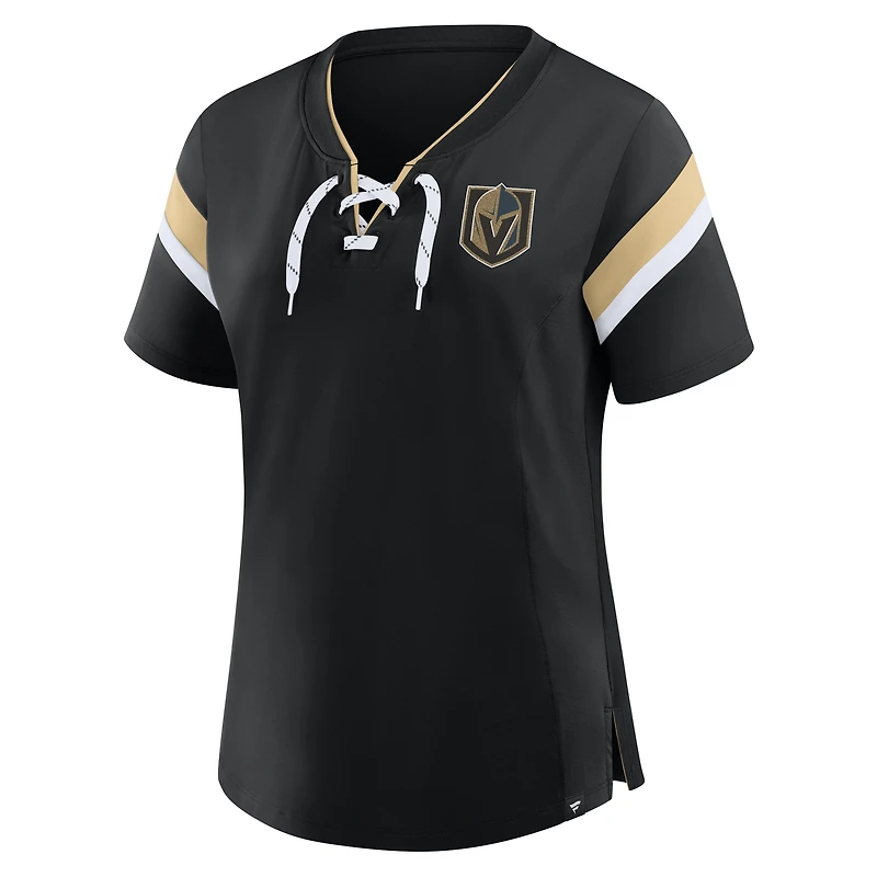 Women's Fanatics Black Vegas Golden Knights Offside Athena T-Shirt