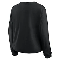 T-shirt Henley surdimensionné à manches longues pour femmes Fanatics Black Vegas Golden Knights