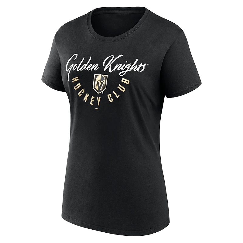 T-shirt Fanatics pour femme, noir, Vegas Golden Knights, Top Shelf