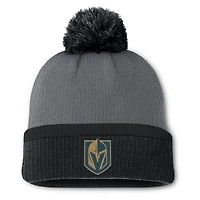 Bonnet en tricot à revers avec pompon pour femme Fanatics Charcoal Vegas Golden Knights