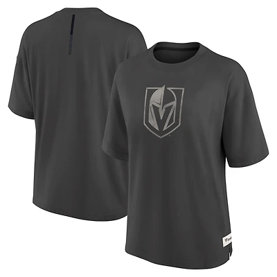 T-shirt surdimensionné Fanatics pour femme, couleur charbon, Vegas Golden Knights, motif Raw Edge Future Ground