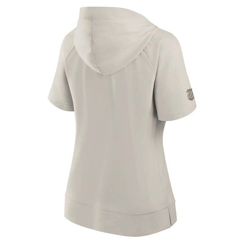 T-shirt à capuche col en V authentique Pro Road Fashion pour femmes Fanatics Cream Vegas Golden Knights