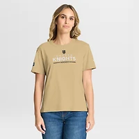 Women's Fanatics Gold Vegas Golden Knights Authentic Pro Primary T-Shirt