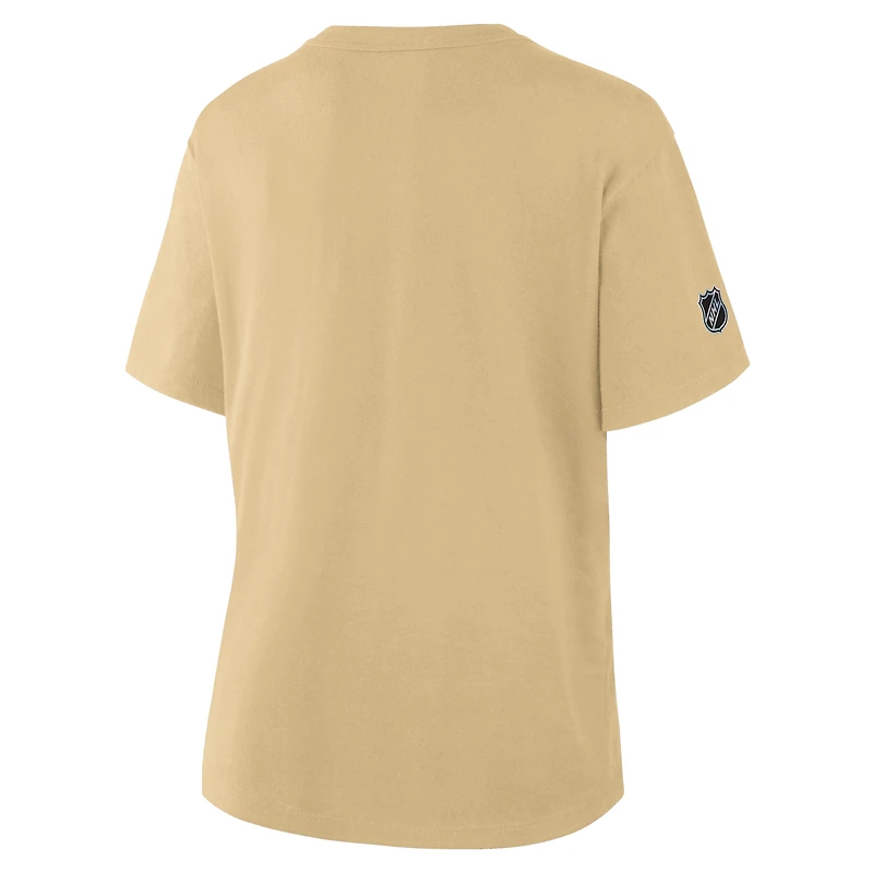 Women's Fanatics Gold Vegas Golden Knights Authentic Pro Primary T-Shirt