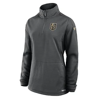 Women's Fanatics  Gray Vegas Golden Knights Authentic Pro Rink Lightweight Quarter-Zip Pullover Top