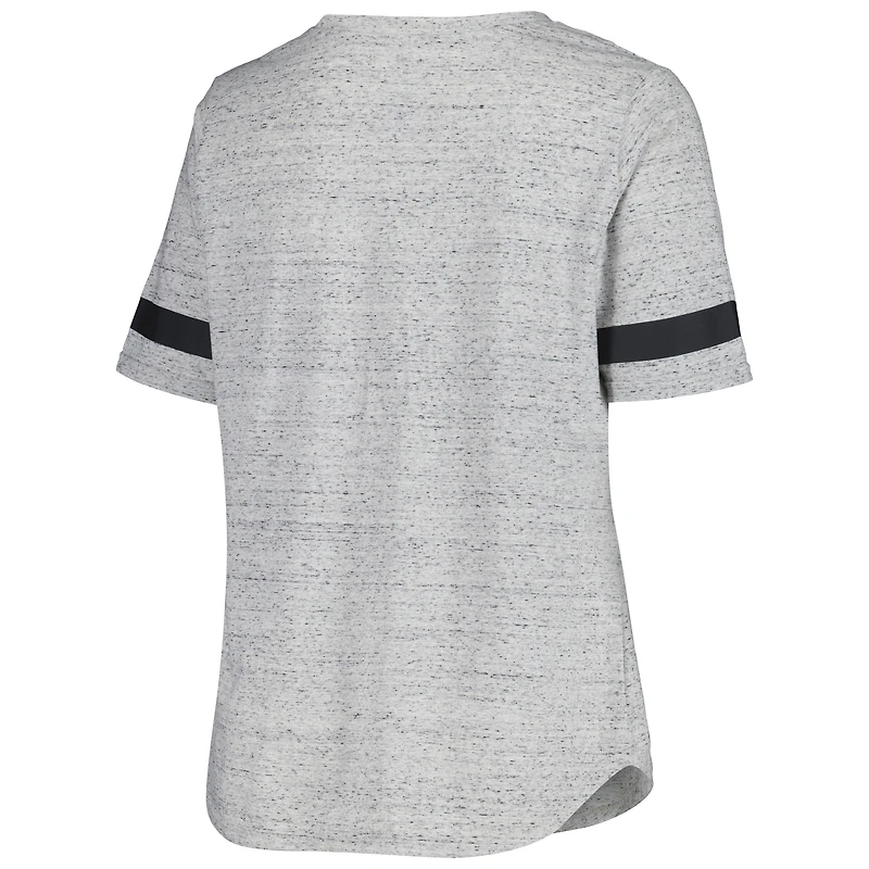 T-shirt à lacets grande taille Fanatics Heather Grey Vegas Golden Knights pour femmes