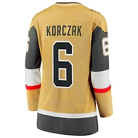 Women's Fanatics Kaedan Korczak Gold Vegas Golden Knights Home Breakaway Jersey