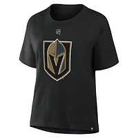 Women's Fanatics Mitch Marner Black Vegas Golden Knights Authentic Stack Name & Number T-Shirt