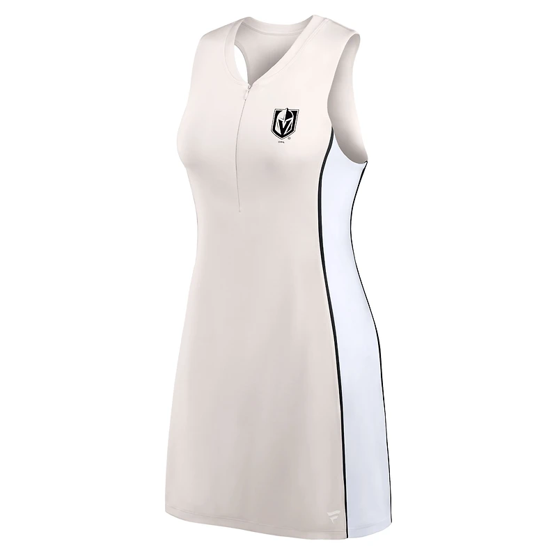 Women's Fanatics Tan Vegas Golden Knights Studio Boost Athletic Half-Zip Dress