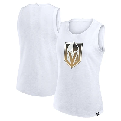 Débardeur Fanatics blanc pour femme, motif flammé Vegas Golden Knights
