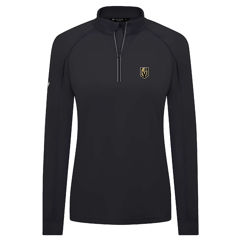 Haut à glissière quart de tour Kinetic Insignia Core Raglan pour femme Levelwear Black Vegas Golden Knights