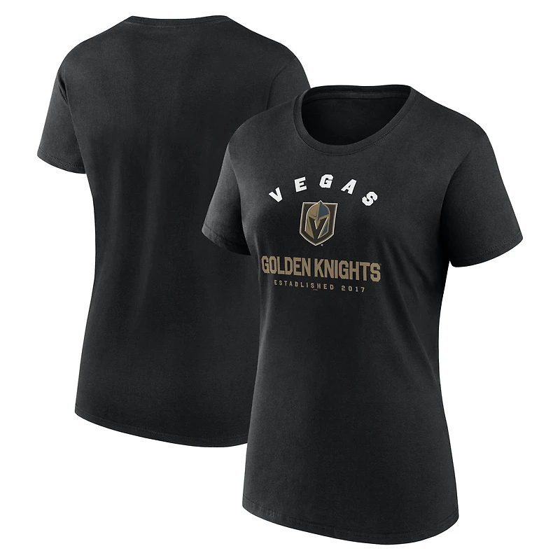 T-shirt athlétique noir pour femme avec logo Vegas Golden Knights Unrivaled