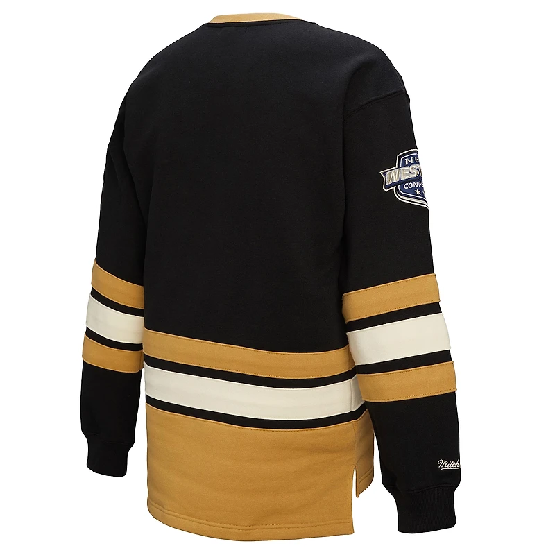 Women's Mitchell & Ness Black Vegas Golden Knights Heritage Lace-Up Pullover Sweatshirt