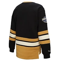 Women's Mitchell & Ness Black Vegas Golden Knights Heritage Lace-Up Pullover Sweatshirt