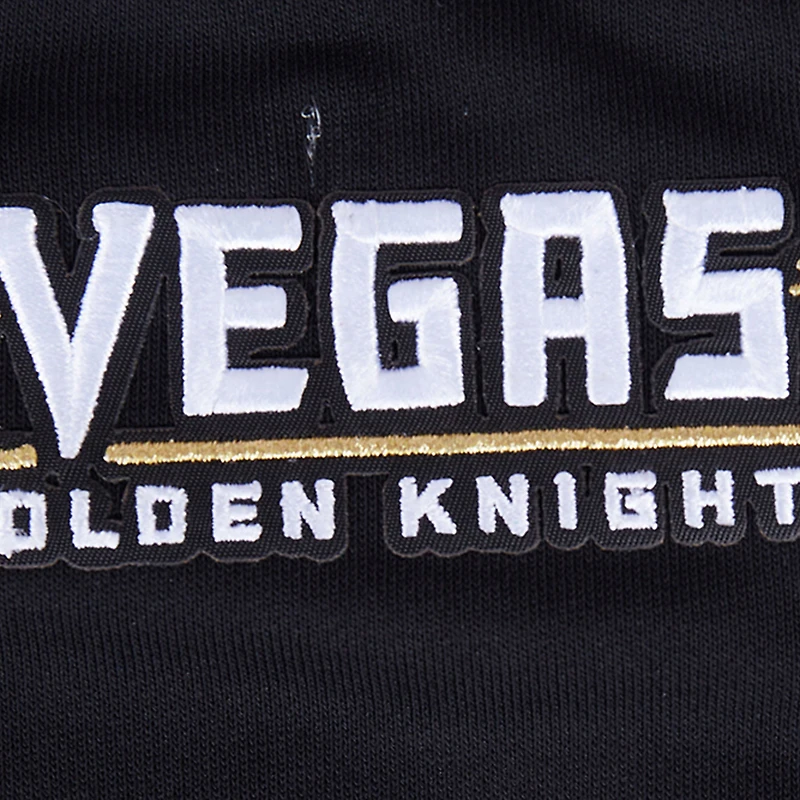 Women's Pro Standard  Black Vegas Golden Knights Area Code Cropped Pullover Sweatshirt