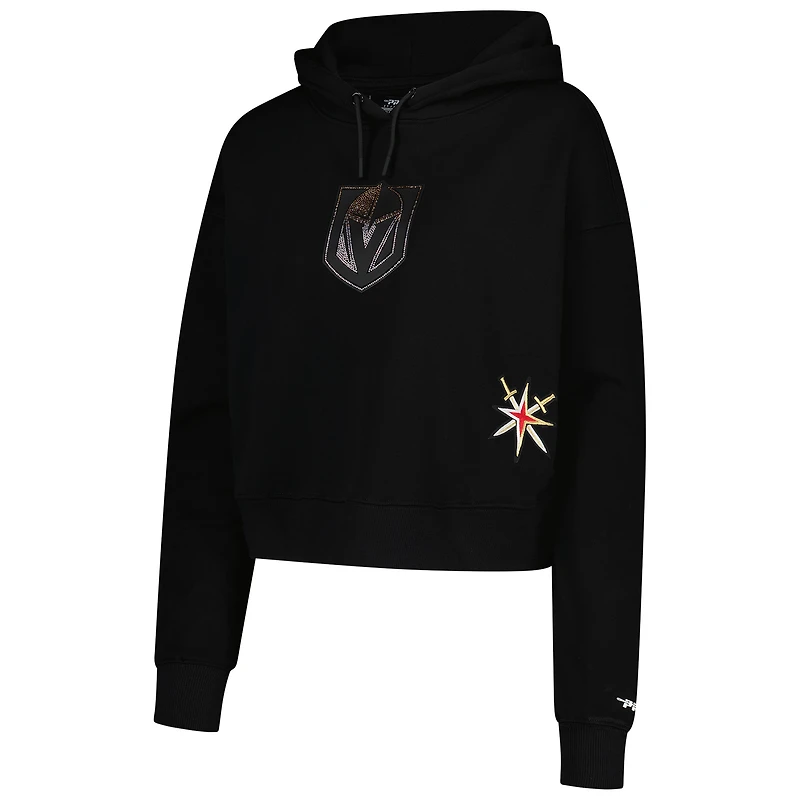 Sweat à capuche court Pro Standard pour femme, motif Jewels, noir, Vegas Golden Knights